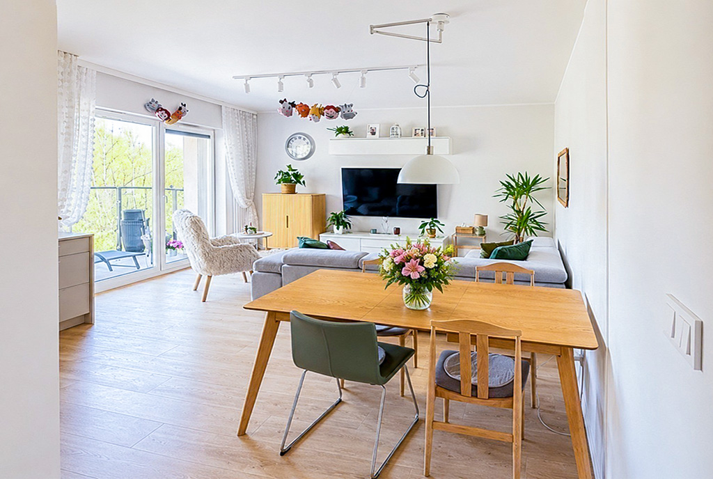 zbliżenie na jadalnię w ekskluzywnym apartamencie na sprzedaż Gdańsk
