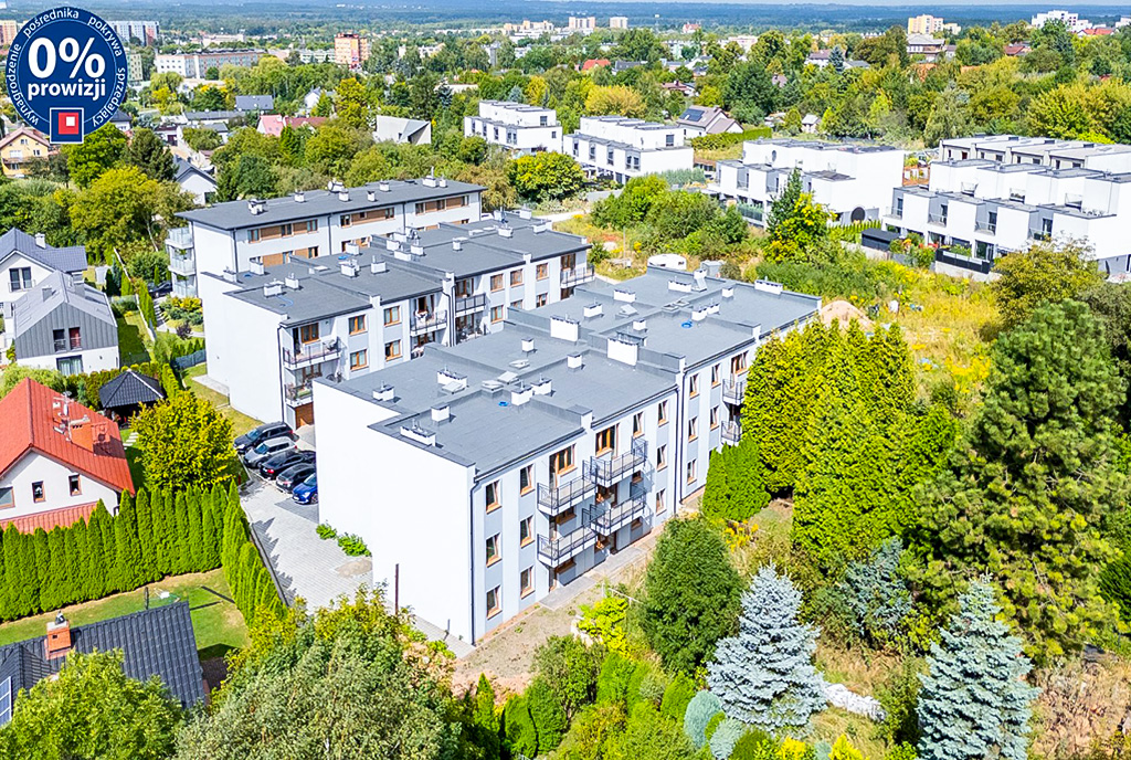 widok z lotu ptaka na budynek, w którym znajduje się oferowany do sprzedaży luksusowy apartament Katowice (okolice)