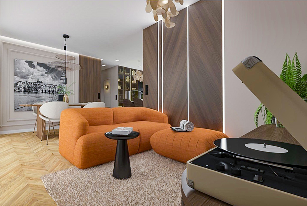 fragment salonu w luksusowym apartamencie na sprzedaż Katowice (okolice)