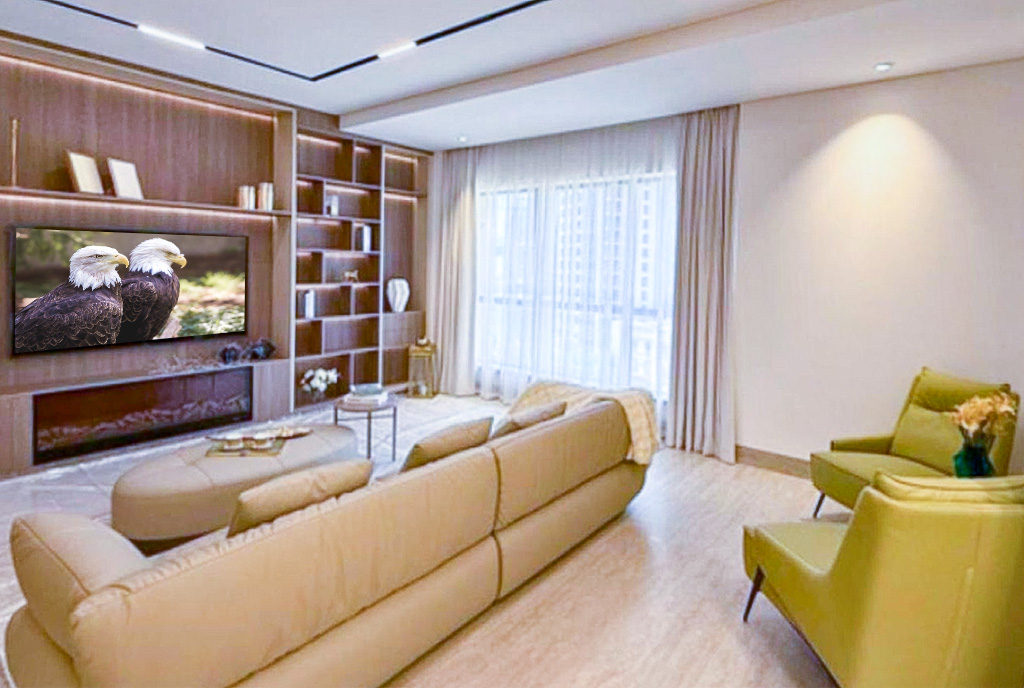 zbliżenie na salon w ekskluzywnym apartamencie do sprzedaży Zjednoczone Emiraty Arabskie (Dubai Marina)
