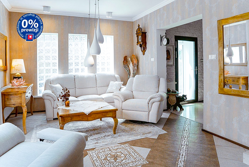 elegancki salon w ekskluzywnej willi na sprzedaż Poznań (okolice)