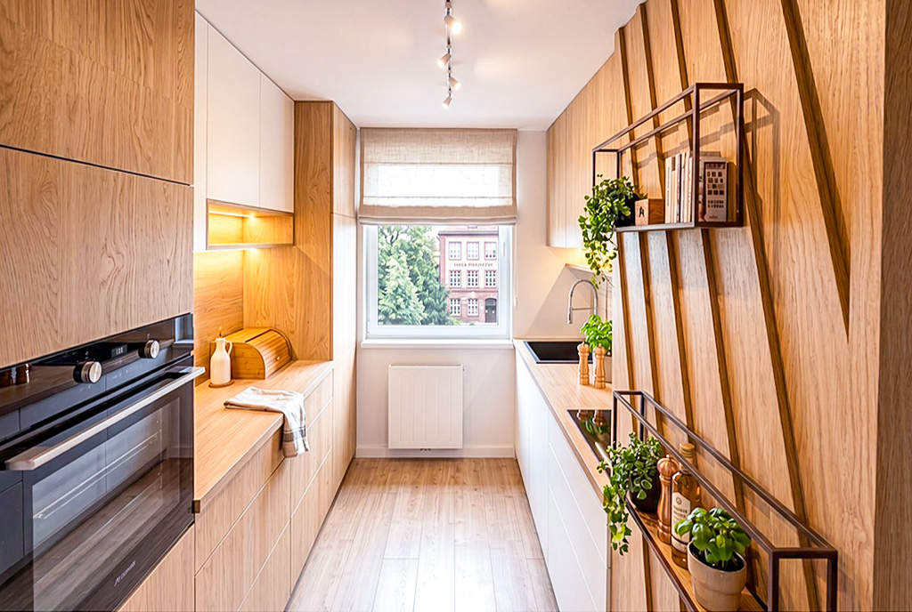 widok na kuchnię w luksusowym apartamencie na sprzedaż Elbląg