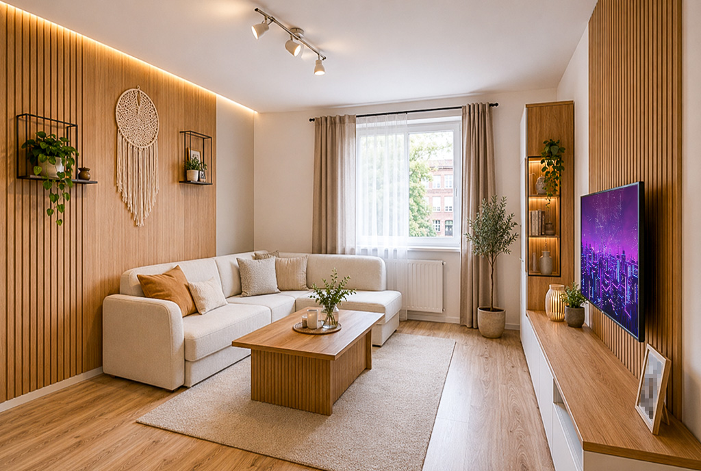 elegancki salon w ekskluzywnym apartamencie do sprzedaży Elbląg