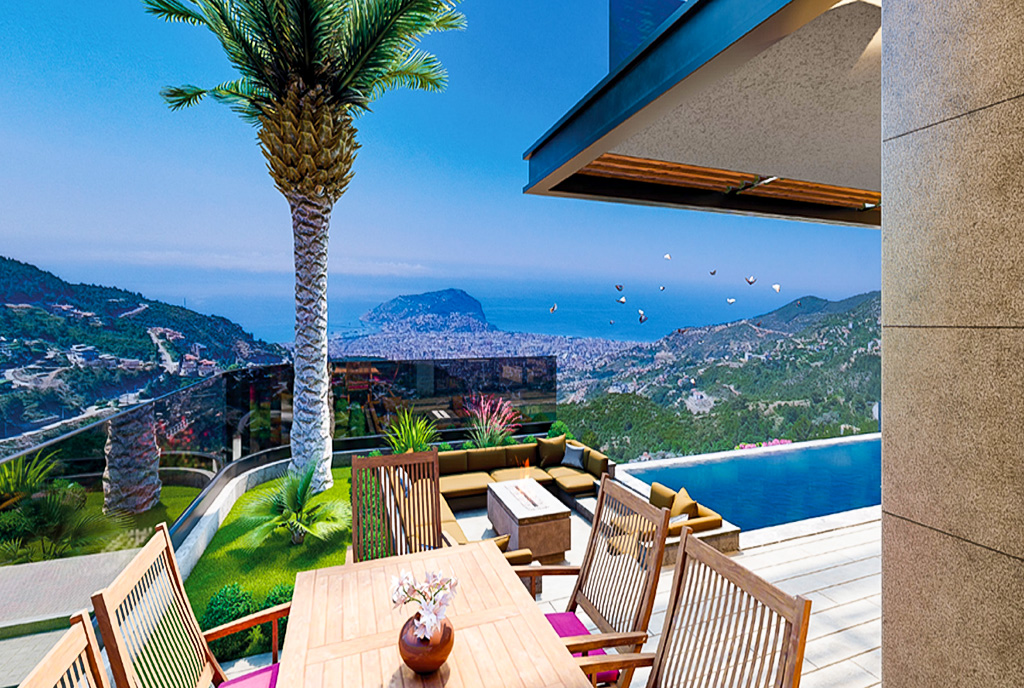 ogromny taras przy ekskluzywnym apartamencie na sprzedaż Turcja (Alanya)