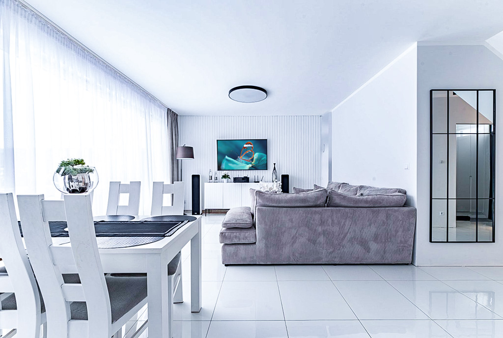 futurystyczny salon w ekskluzywnej willi do sprzedaży Gdynia (okolice)