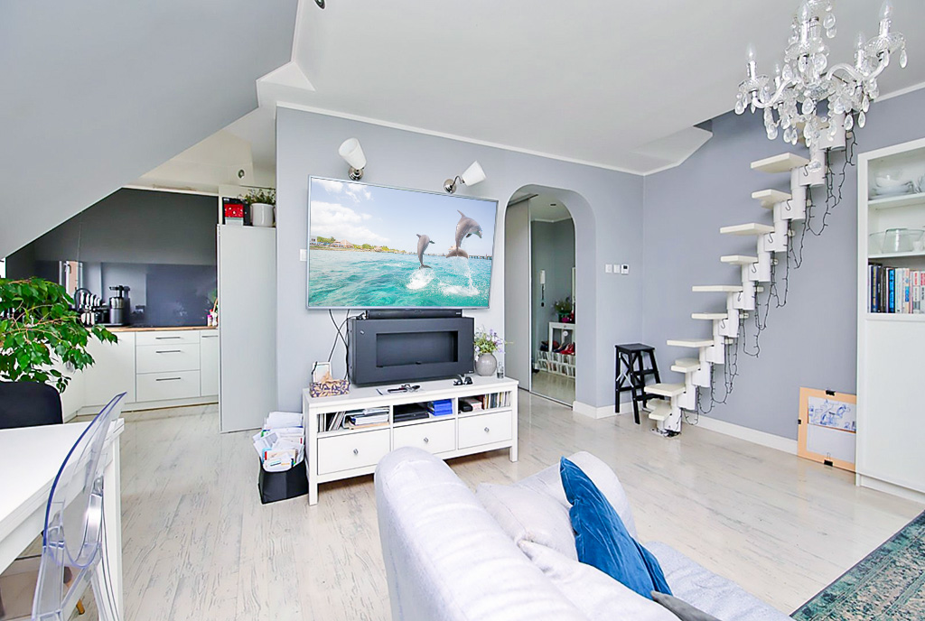 Dwupoziomowe wnętrze w ekskluzywnym apartamencie do sprzedaży Gorzów Wielkopolski