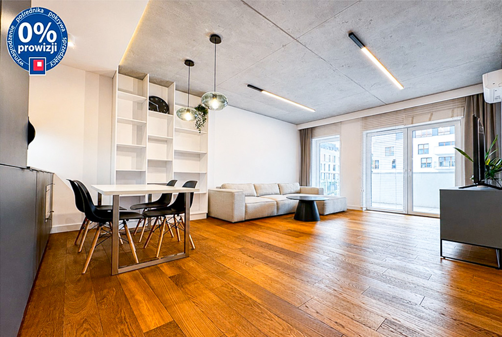 Designerskie wnętrze salonu w ekskluzywnym apartamencie na sprzedaż Katowice