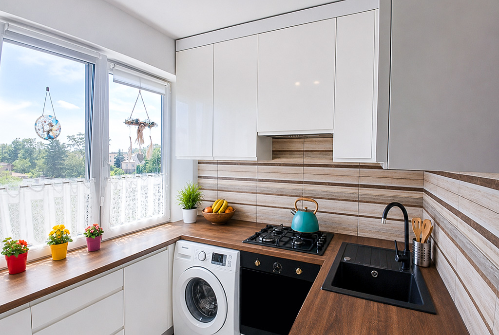 Kompaktowa kuchnia w luksusowym apartamencie na sprzedaż Konin (okolice)