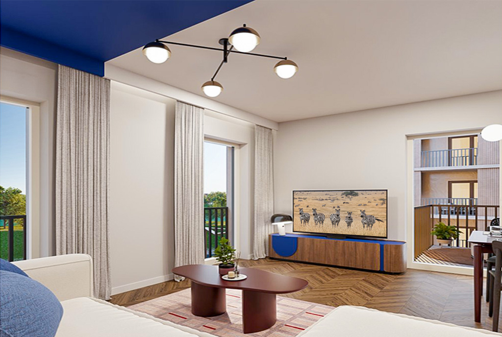 Fragment salonu w luksusowym apartamencie na sprzedaż Wrocław