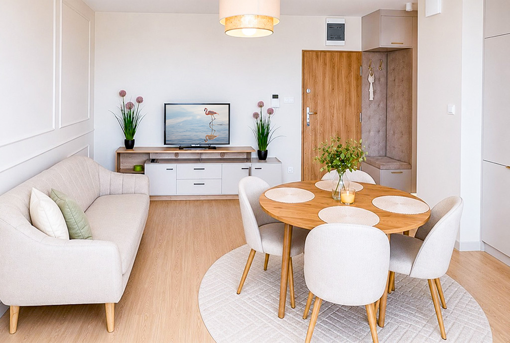 Futurystyczne wnętrza ekskluzywnego apartamentu do wynajęcia Białystok.