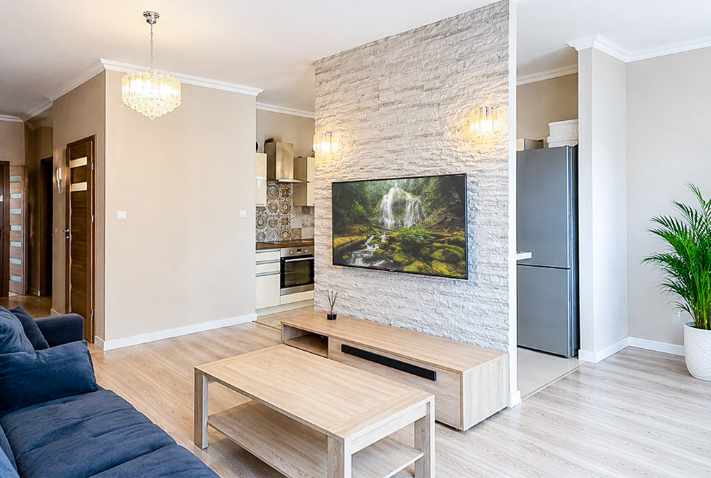 Fragment salonu w luksusowym apartamencie do wynajmu Lublin