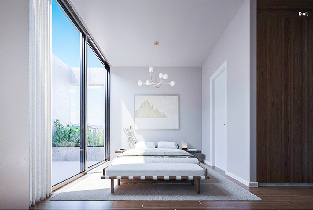 zaciszna sypialnia w luksusowym apartamencie na sprzedaż Cypr (Pafos)
