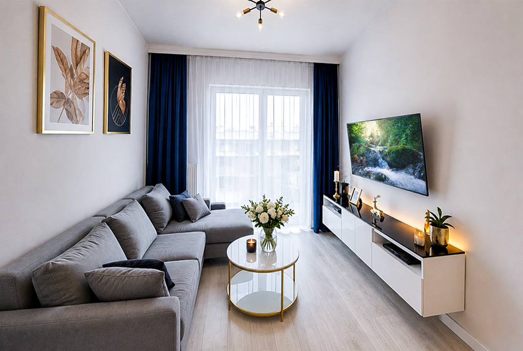 wytworny salon w ekskluzywnym apartamencie do sprzedaży Gdańsk