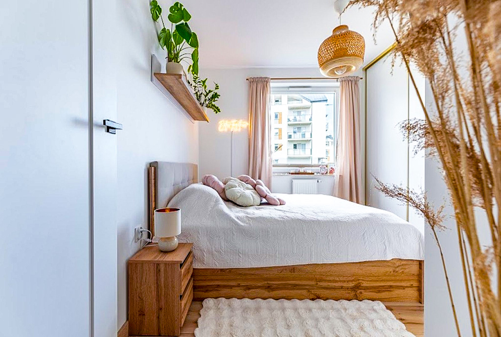 Wytworna sypialnia w luksusowym apartamencie na sprzedaż Gdańsk