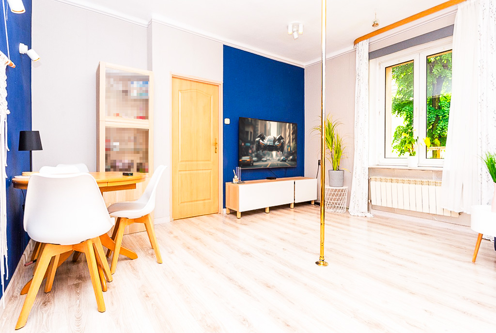 Futurystyczny salon w ekskluzywnym apartamencie na sprzedaż Katowice (okolice)