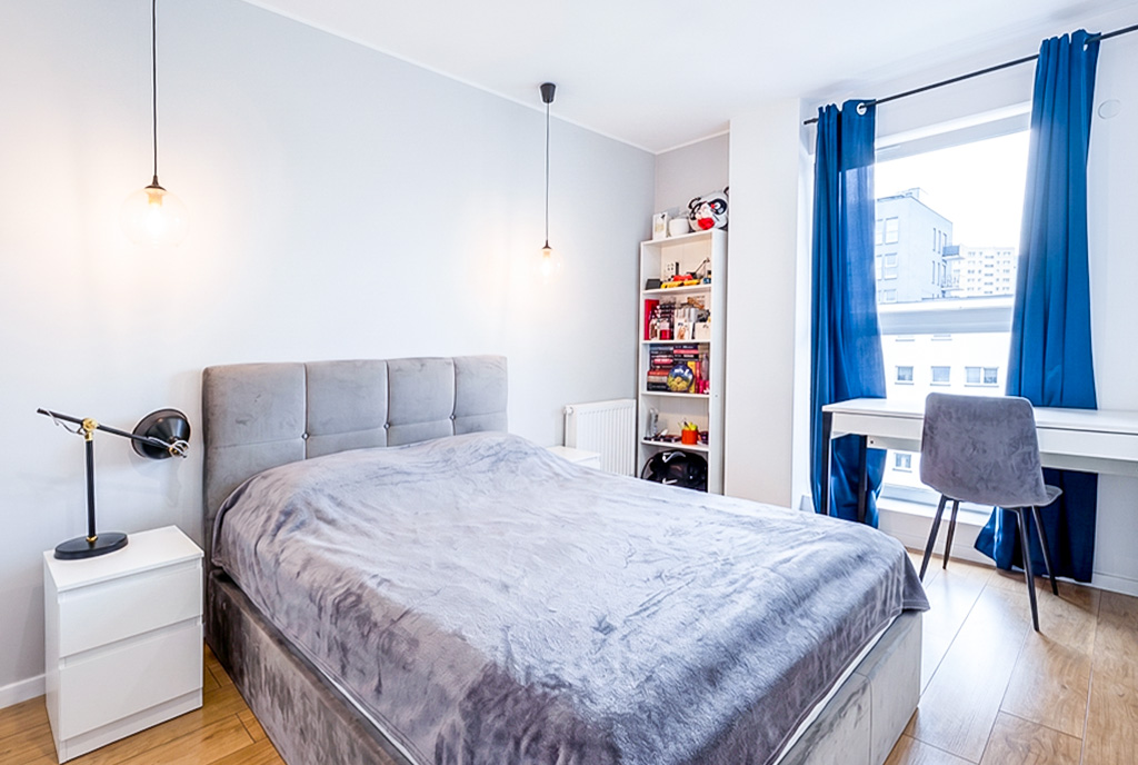 Fragment sypialni w luksusowym apartamencie na sprzedaż Katowice okolice
