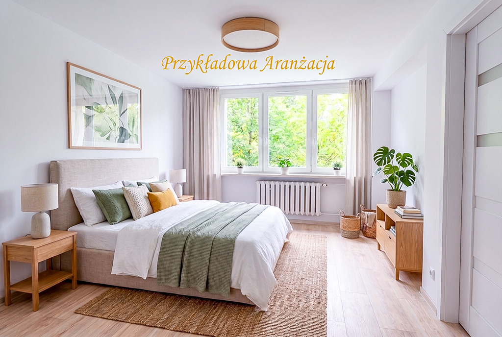 Przykładowa aranżacja sypialni luksusowe apartamencie na sprzedaż Katowice okolice
