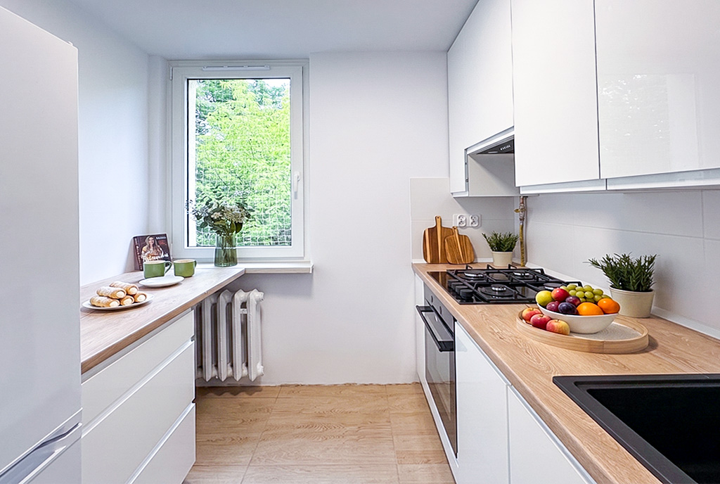 Futurystyczna kuchnia w luksusowym apartamencie na sprzedaż Katowice okolice