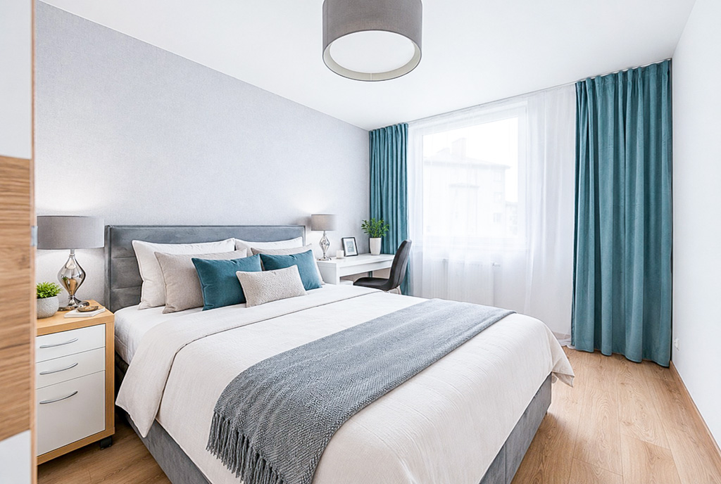 Ogromna sypialnia w luksusowym apartamencie do wynajmu Gdańsk