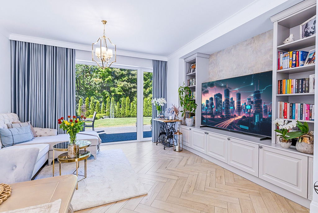 Reprezentacyjny salon w ekskluzywnej willi na wynajem Gdynia (okolice)