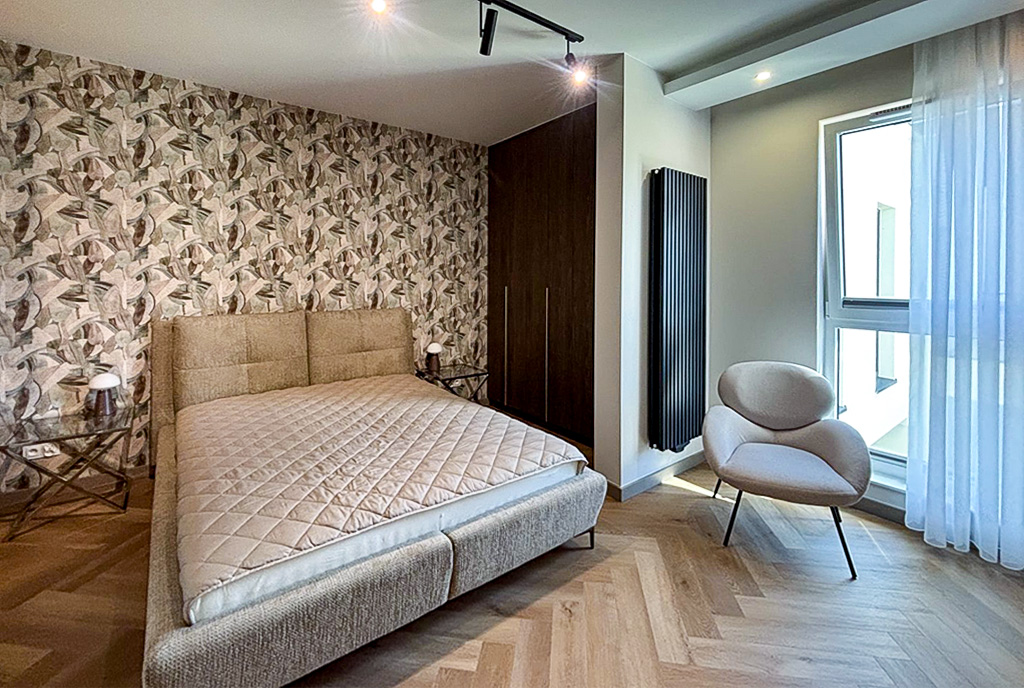 kameralna sypialnia w ekskluzywnym apartamencie na wynajem Szczecin