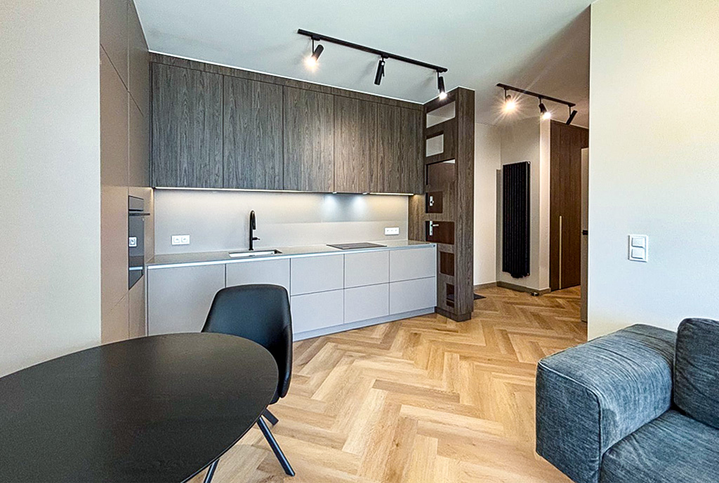 zbliżenie na kuchnię w luksusowym apartamencie do wynajmu Szczecin