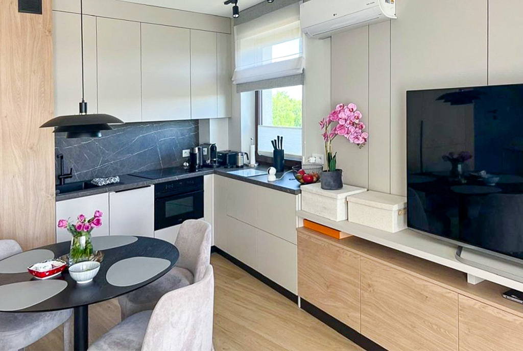 imponujący aneks kuchenny w luksusowym apartamencie na sprzedaż Częstochowa