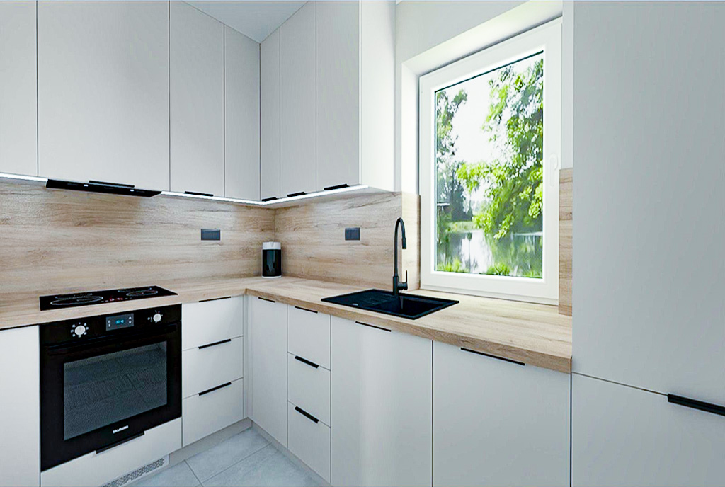 fragment kuchni w luksusowym apartamencie na sprzedaż Elbląg