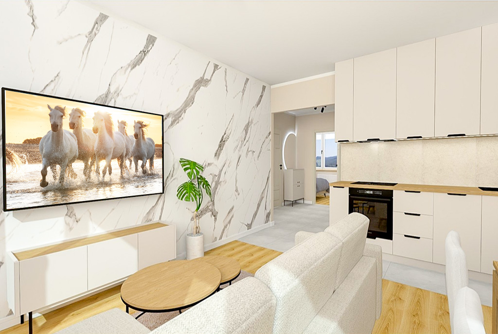 futurystyczna kuchnia w luksusowym apartamencie na sprzedaż Elbląg