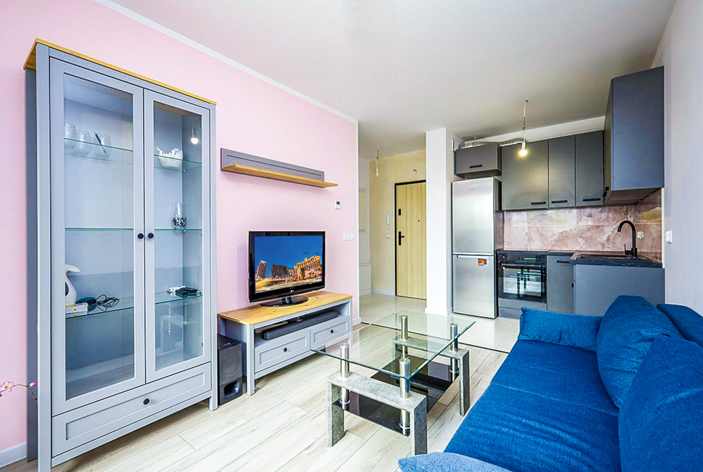 imponujący salon w ekskluzywnym apartamencie na sprzedaż Gdynia (okolice)