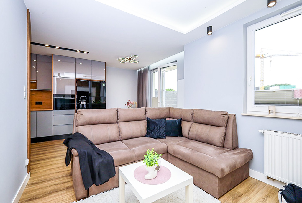 elegancki salon w ekskluzywnym apartamencie na sprzedaż Gdynia (okolice)