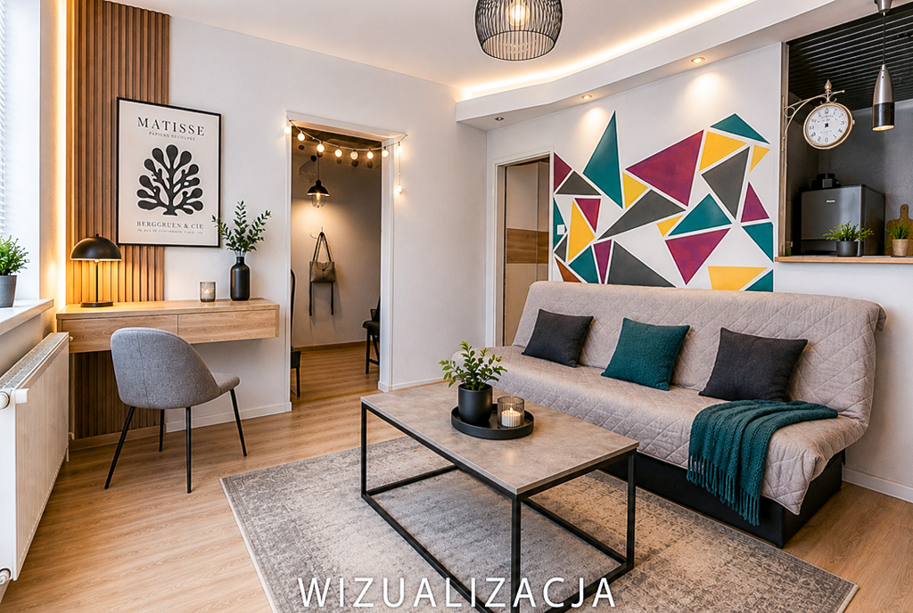 jeden z pokoi w luksusowym apartamencie na sprzedaż Katowice (okolice)