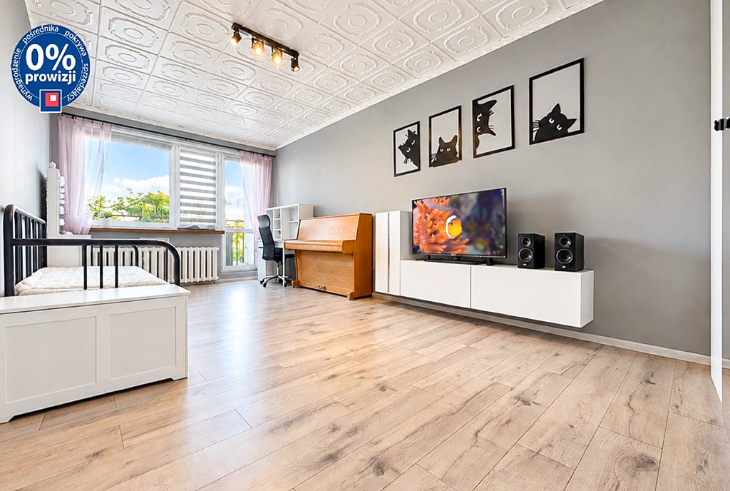 widok na pokój dzienny w ekskluzywnym apartamencie do sprzedaży Katowice (okolice)