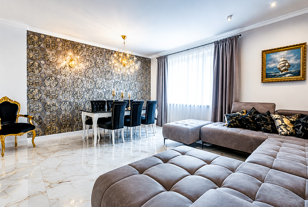 wytworny salon w ekskluzywnym apartamencie do sprzedaży Katowice