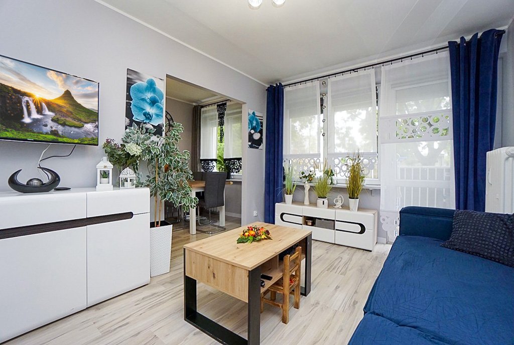 fragment salonu w luksusowym apartamencie na sprzedaż Konin