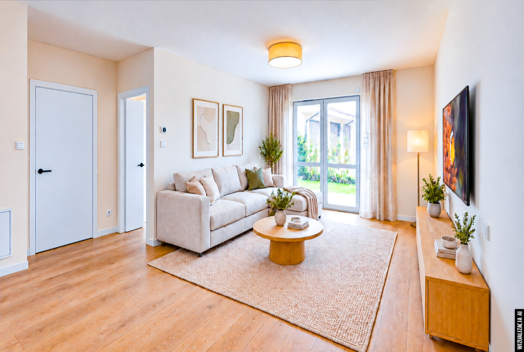 komfortowy salon w ekskluzywnym apartamencie do sprzedaży Kwidzyn