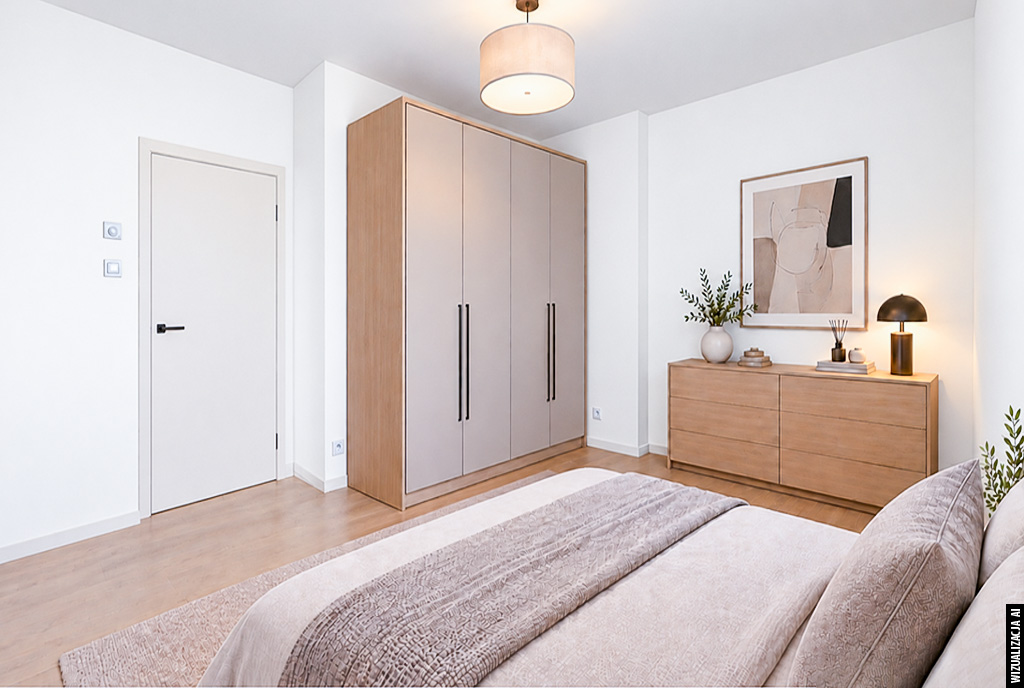 komfortowa sypialnia w ekskluzywnym apartamencie do sprzedaży Kwidzyn