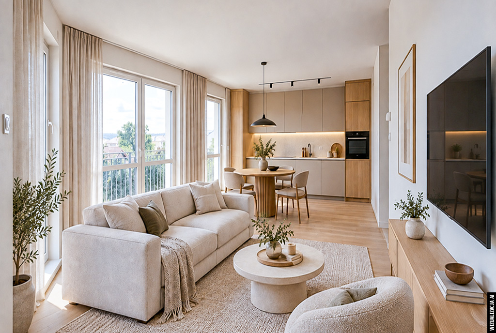 elegancka kuchnia w luksusowym apartamencie na sprzedaż Kwidzyn