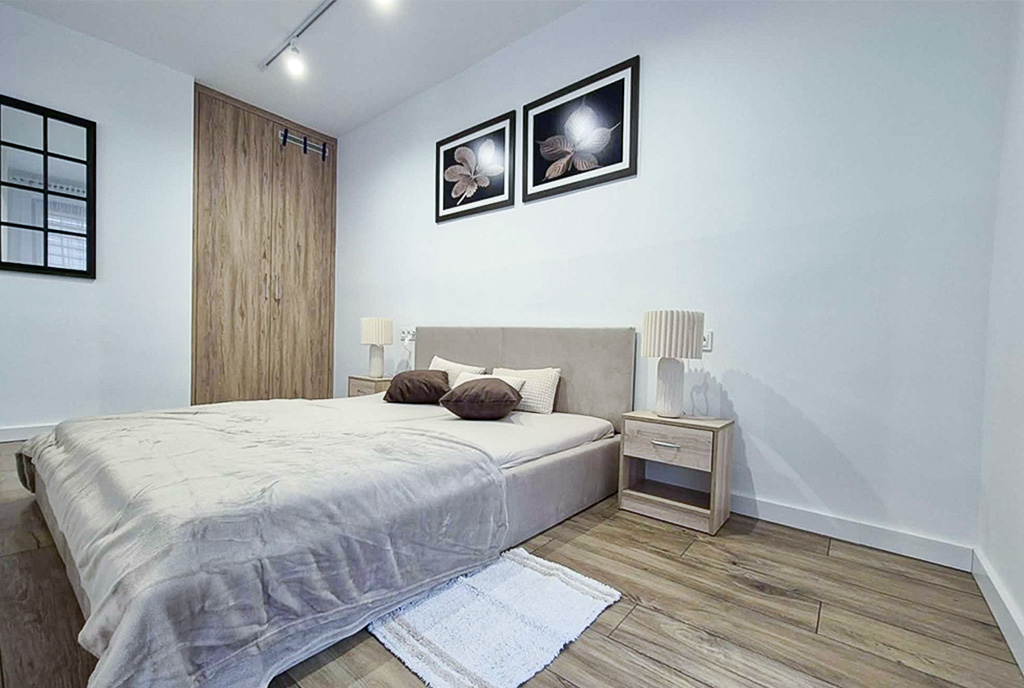 fantastyczna sypialnia w luksusowym apartamencie do wynajmu Mielec