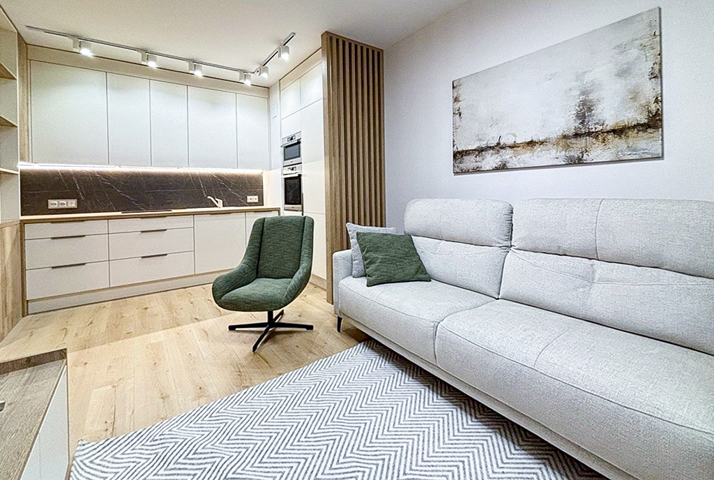 aneks kuchenny w luksusowym apartamencie do wynajmu Szczecin