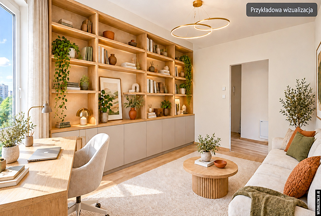 elegancki pokój dzienny w ekskluzywnym apartamencie na sprzedaż Kwidzyn