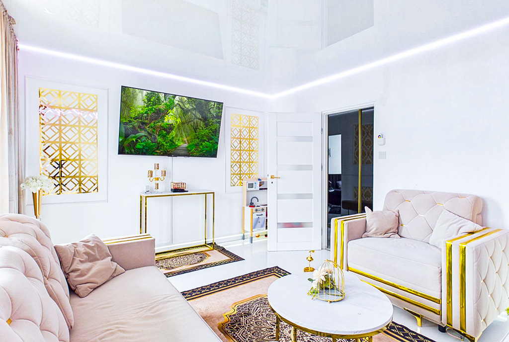 fantastyczny pokój dzienny w ekskluzywnym apartamencie do sprzedaży Zielona Góra (okolice)