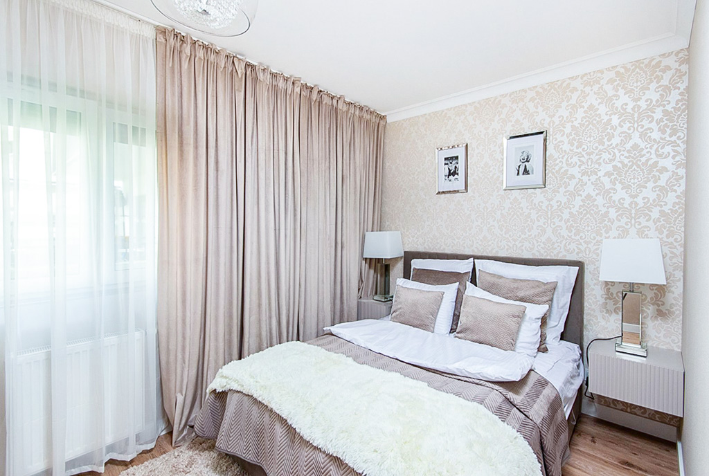 elegancka sypialnia w ekskluzywnym apartamencie na wynajem Szczecin