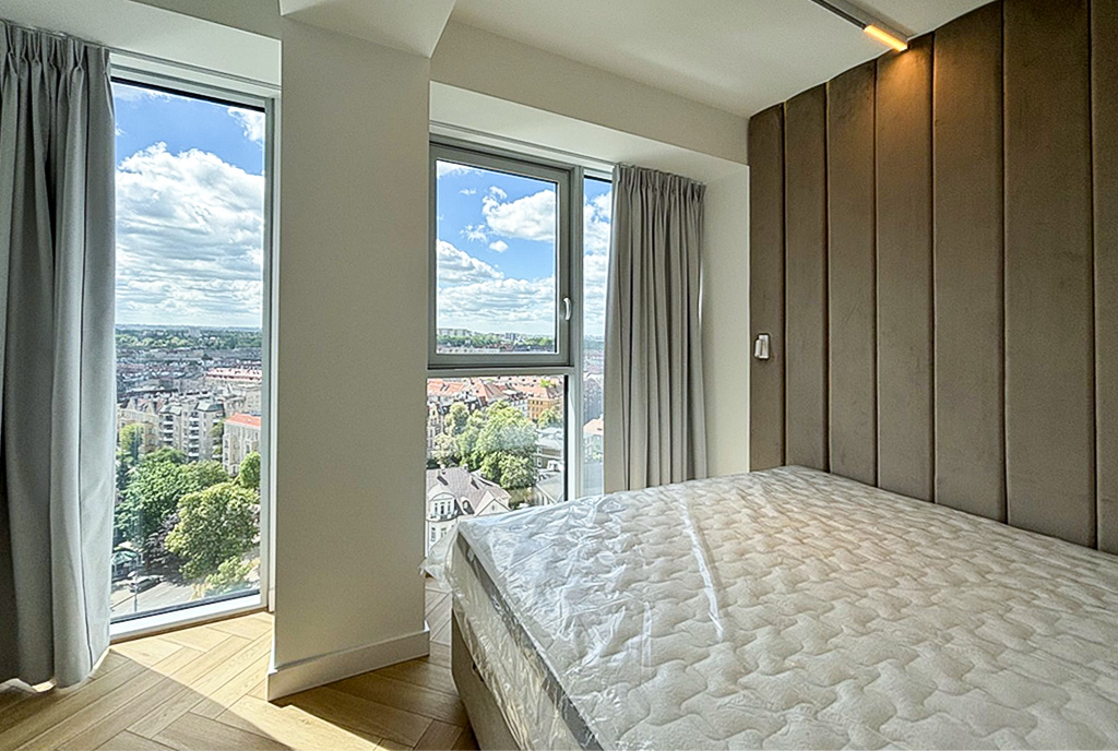 zaciszna sypialnia w ekskluzywnym apartamencie na wynajem Szczecin