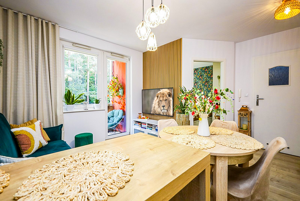 kameralny pokój dzienny w ekskluzywnym apartamencie na sprzedaż Gdynia (okolice)