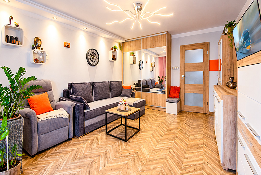 reprezentacyjny salon w ekskluzywnym apartamencie do sprzedaży Kwidzyn