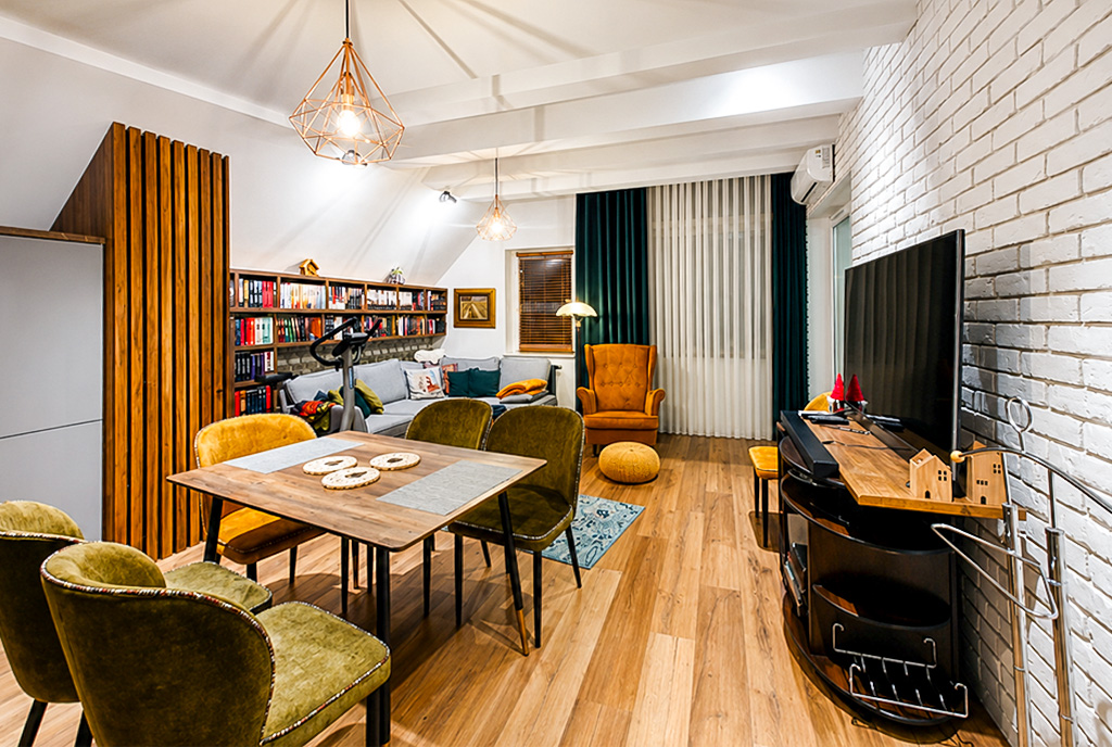 widok na salon w luksusowym apartamencie do wynajmu Kwidzyn