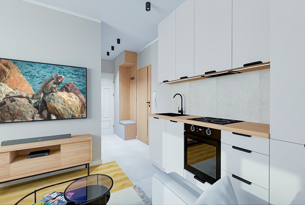 nowoczesna kuchnia w ekskluzywnym apartamencie na sprzedaż Elbląg
